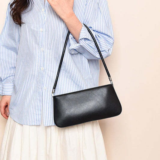 Simple Texture Baguette-shaped Shoulder Bag for Commuting - zoraflux