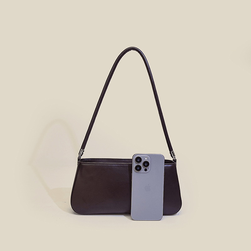 Simple Texture Baguette-shaped Shoulder Bag for Commuting - zoraflux