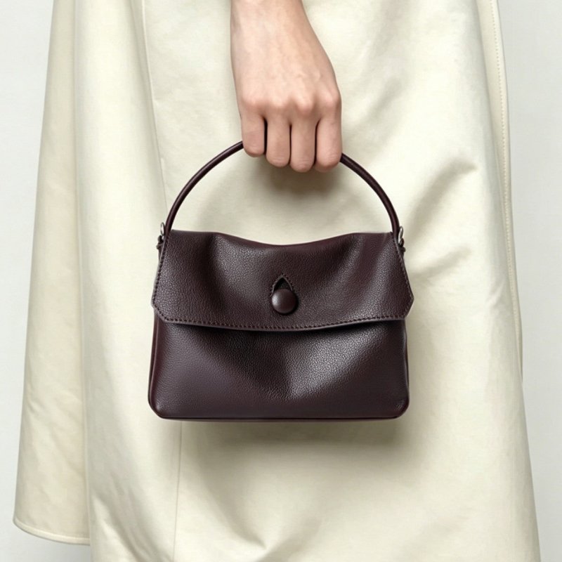 Soft Leather Black Mini Top Handle Small Tote Bag, Lightweight Flap Satchel Purse for Women Daily Commute Travel - zoraflux