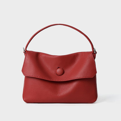 Soft Leather Black Mini Top Handle Small Tote Bag, Lightweight Flap Satchel Purse for Women Daily Commute Travel - zoraflux