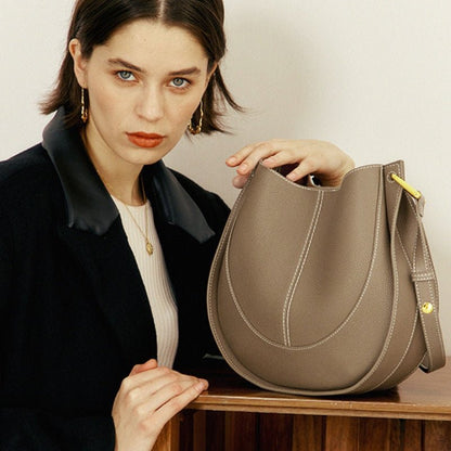 Soft leather luxury multi - color saddle bag - zoraflux