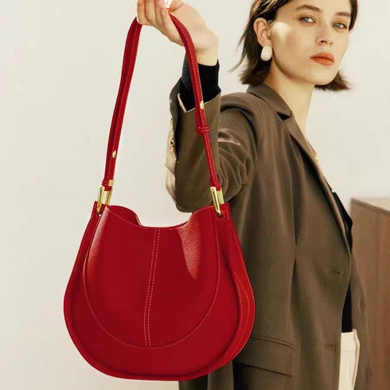 Soft leather luxury multi - color saddle bag - zoraflux