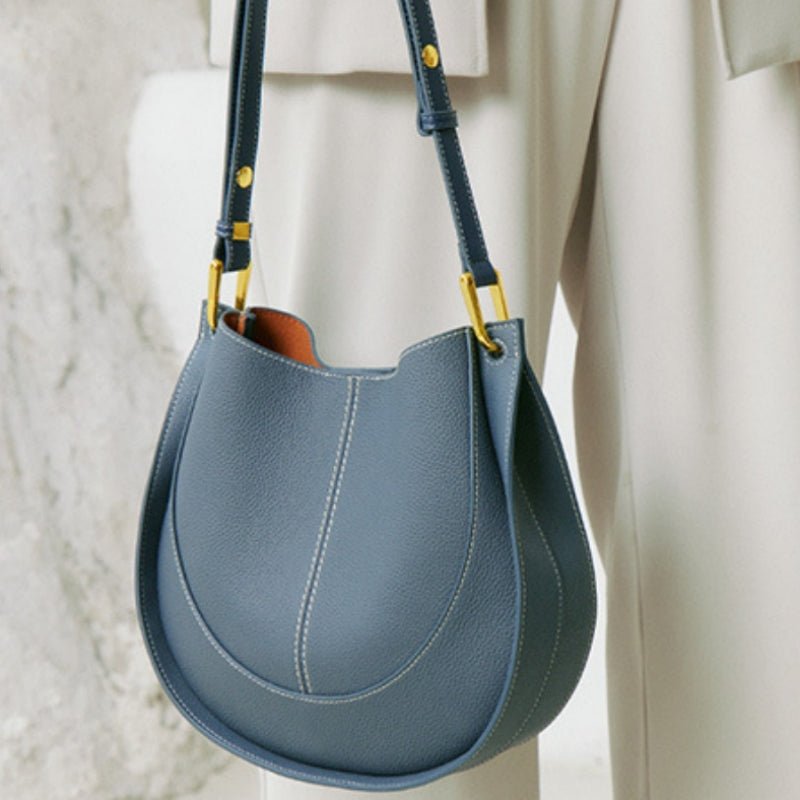 Soft leather luxury multi - color saddle bag - zoraflux