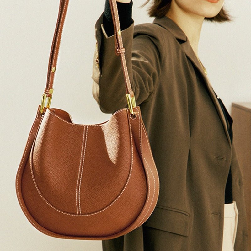 Soft leather luxury multi - color saddle bag - zoraflux