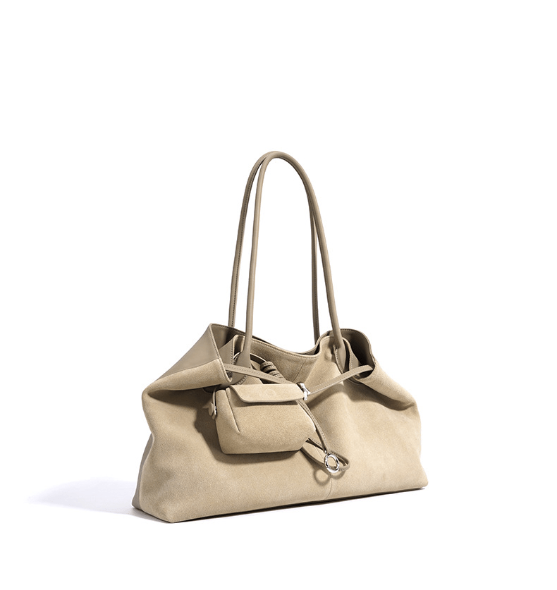 Soft leather matte underarm tote bag - zoraflux