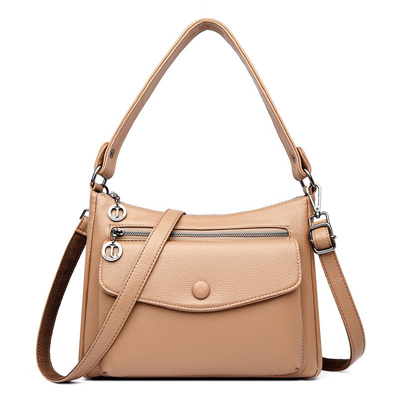 Soft leather multi - sided bag crossbody bag - zoraflux