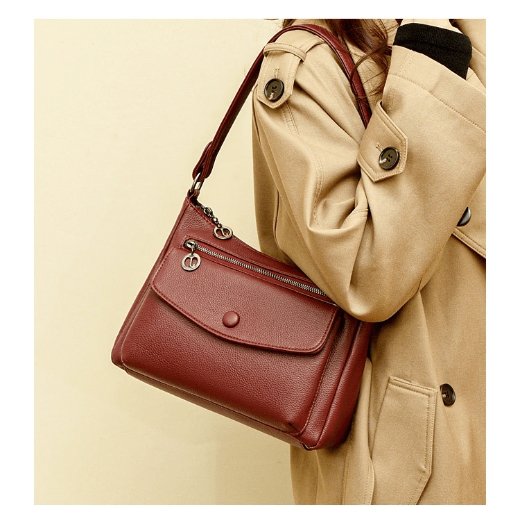 Soft leather multi - sided bag crossbody bag - zoraflux