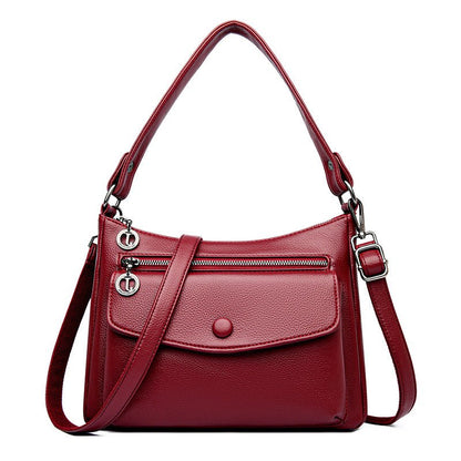 Soft leather multi - sided bag crossbody bag - zoraflux