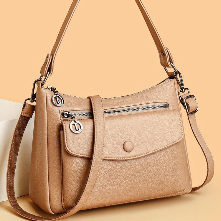 Soft leather multi - sided bag crossbody bag - zoraflux