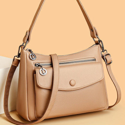 Soft leather multi - sided bag crossbody bag - zoraflux