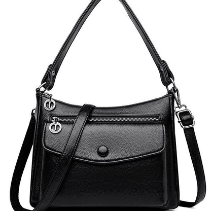Soft leather multi - sided bag crossbody bag - zoraflux