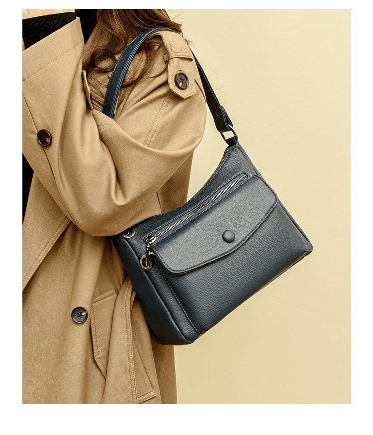 Soft leather multi - sided bag crossbody bag - zoraflux