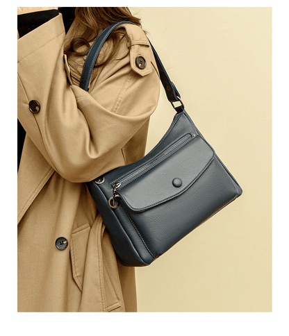 Soft leather multi - sided bag crossbody bag - zoraflux