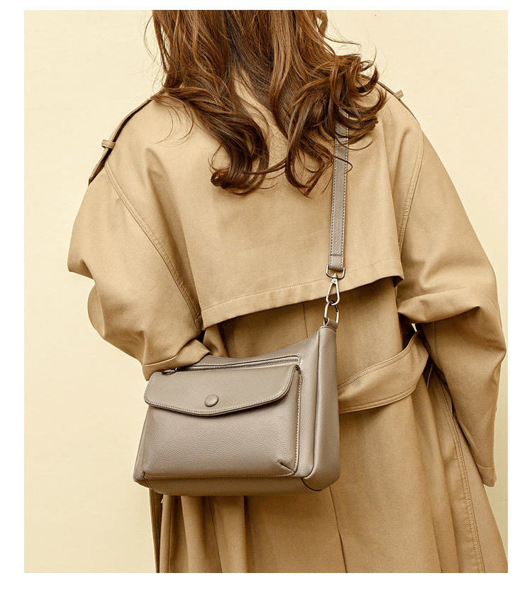 Soft leather multi - sided bag crossbody bag - zoraflux