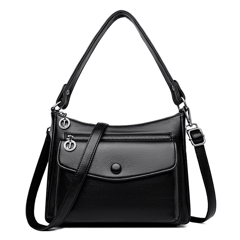 Soft leather multi - sided bag crossbody bag - zoraflux
