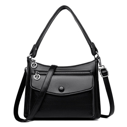 Soft leather multi - sided bag crossbody bag - zoraflux