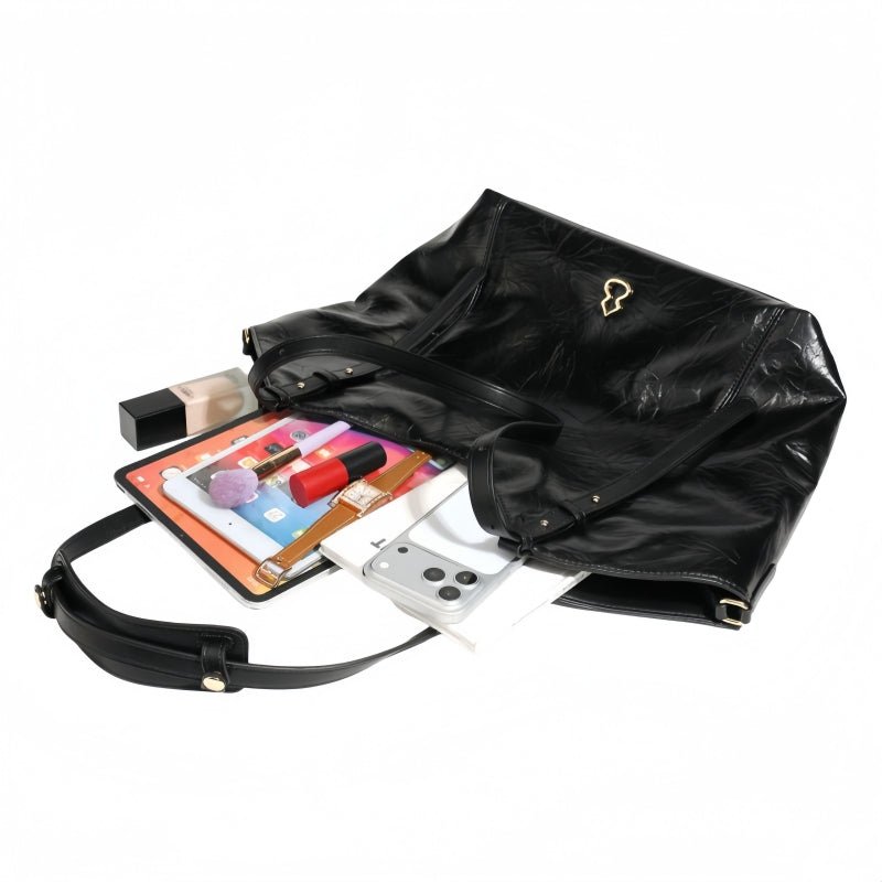 Soft Leather Tote Bag Adjustable Shoulder Strap Handbag with Inner Pouch for Work Office Daily Travel - zoraflux