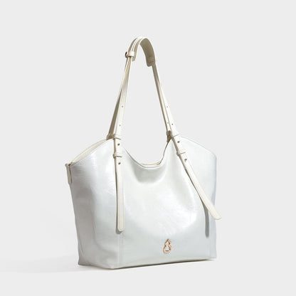 Soft Leather Tote Bag Adjustable Shoulder Strap Handbag with Inner Pouch for Work Office Daily Travel - zoraflux