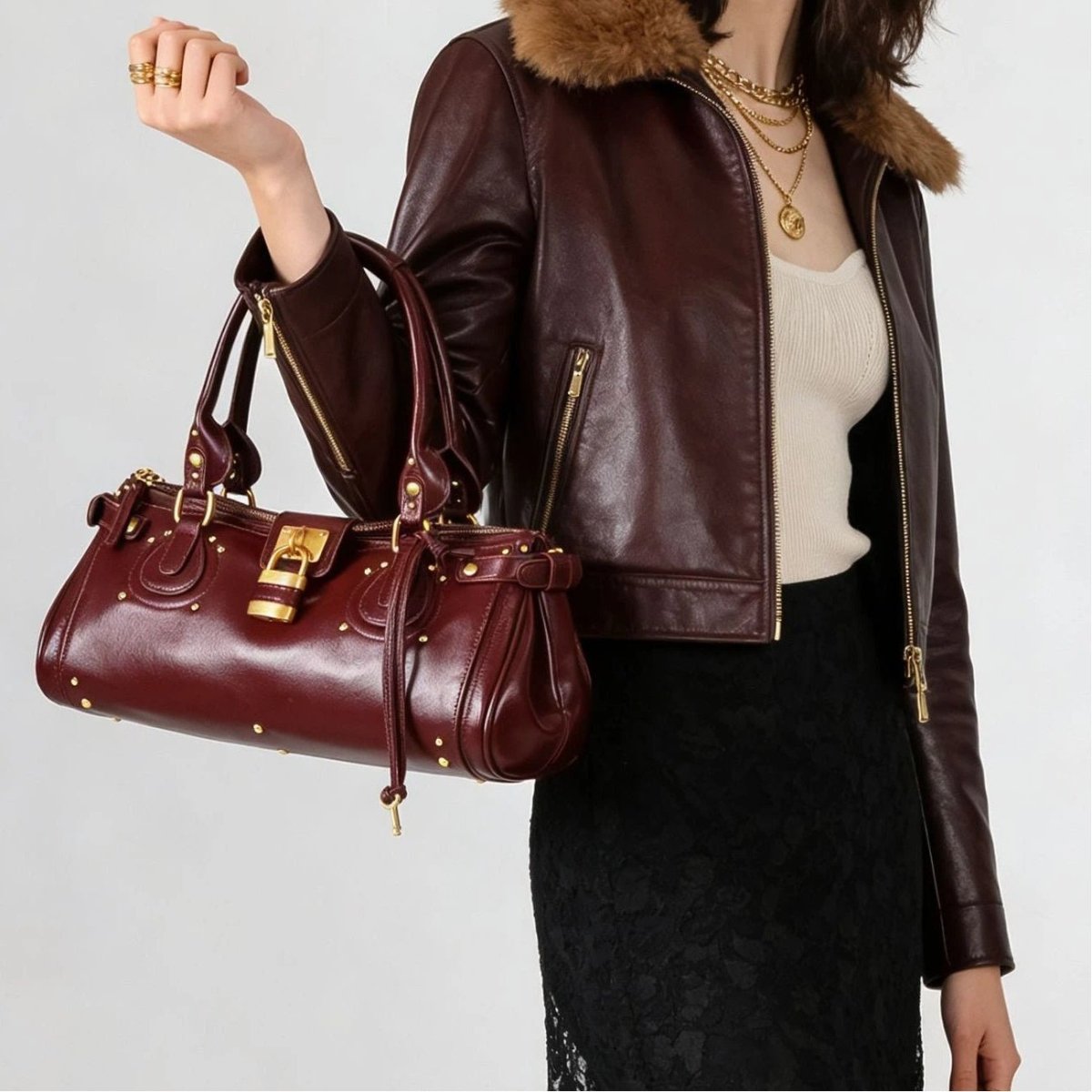 Spice Girl retro design sense lock bag - zoraflux