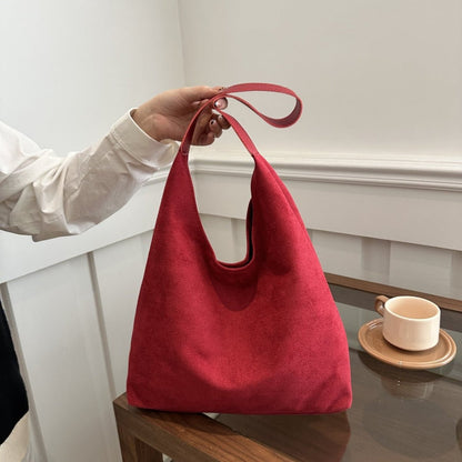 Suede fashionable underarm commuter tote bag - zoraflux