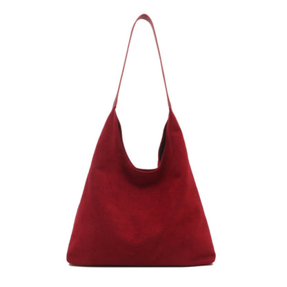 Suede fashionable underarm commuter tote bag - zoraflux