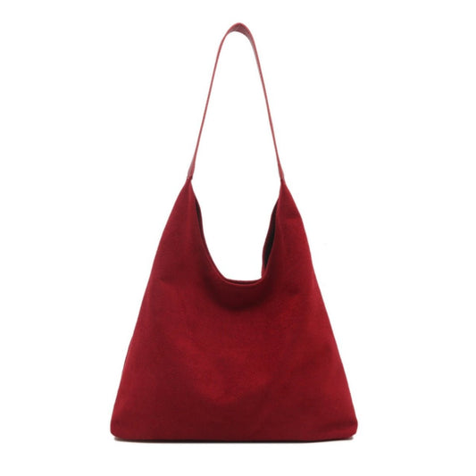 Suede fashionable underarm commuter tote bag - zoraflux