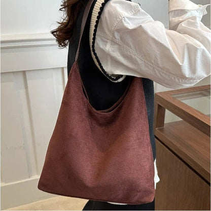 Suede fashionable underarm commuter tote bag - zoraflux