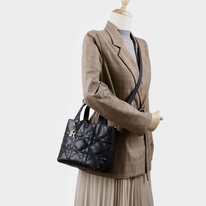 Teng lattice D letter decorated shoulder bag - zoraflux