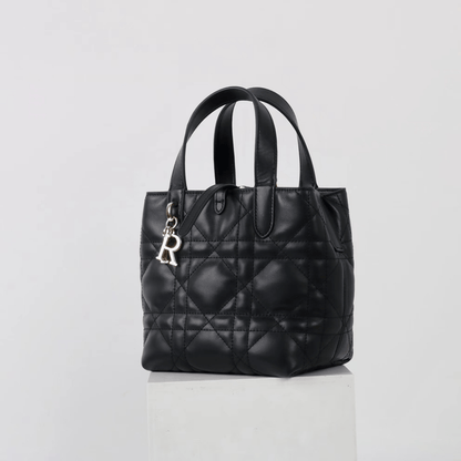 Teng lattice D letter decorated shoulder bag - zoraflux