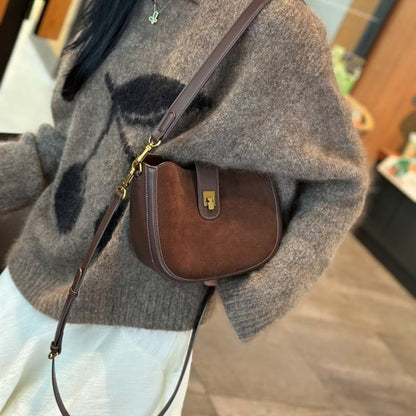 Top - grain cowhide matte soft single - shoulder bag - zoraflux