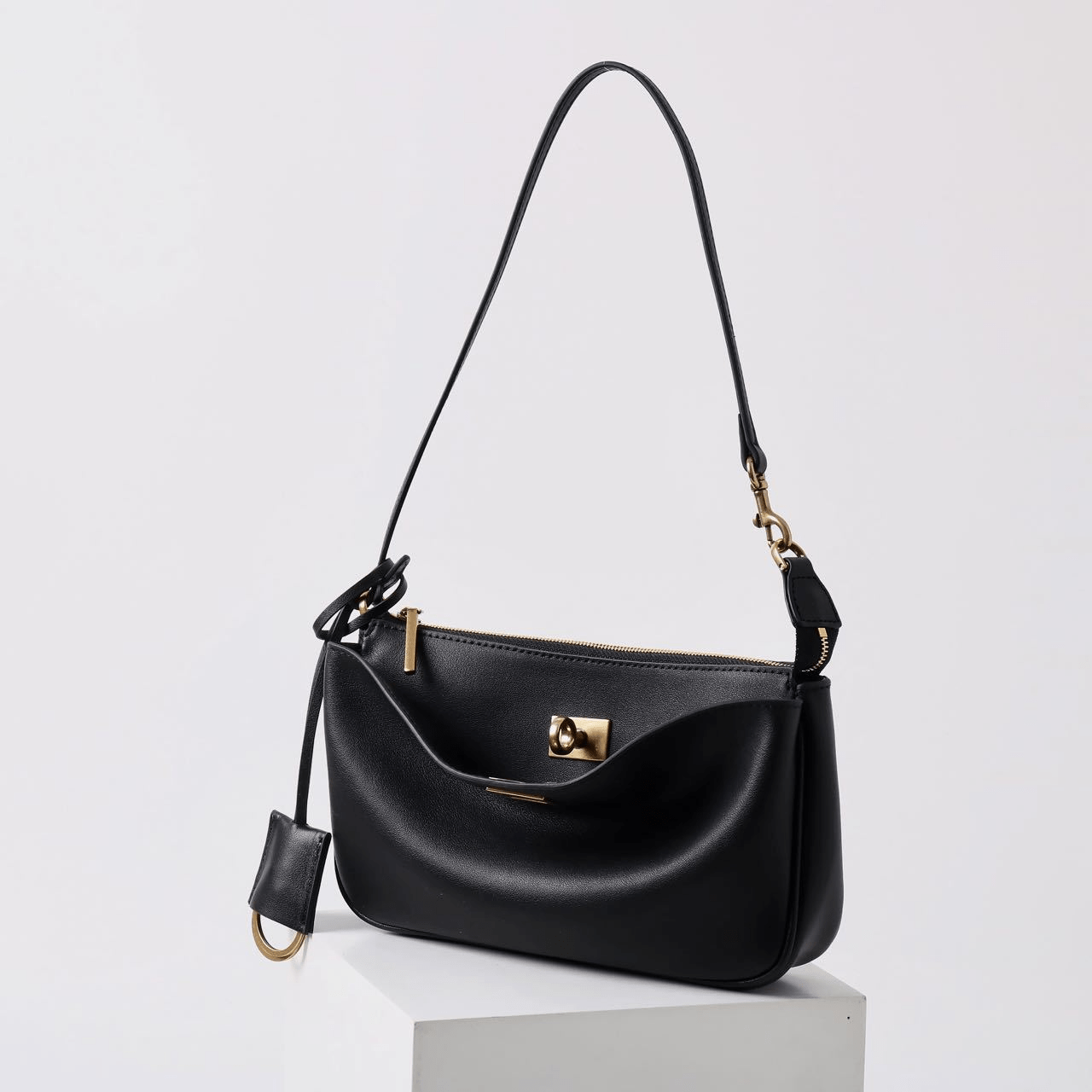 Top - grain cowhide women's hand - held underarm bag - zoraflux