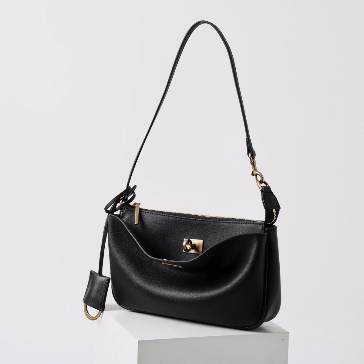 Top - grain cowhide women's hand - held underarm bag - zoraflux