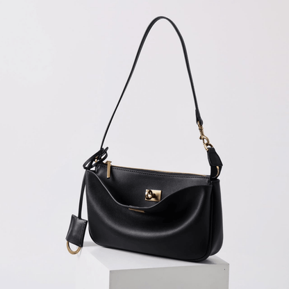 Top - grain cowhide women's hand - held underarm bag - zoraflux