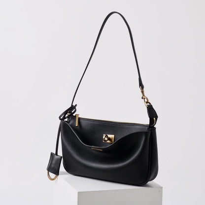 Top - grain cowhide women's hand - held underarm bag - zoraflux