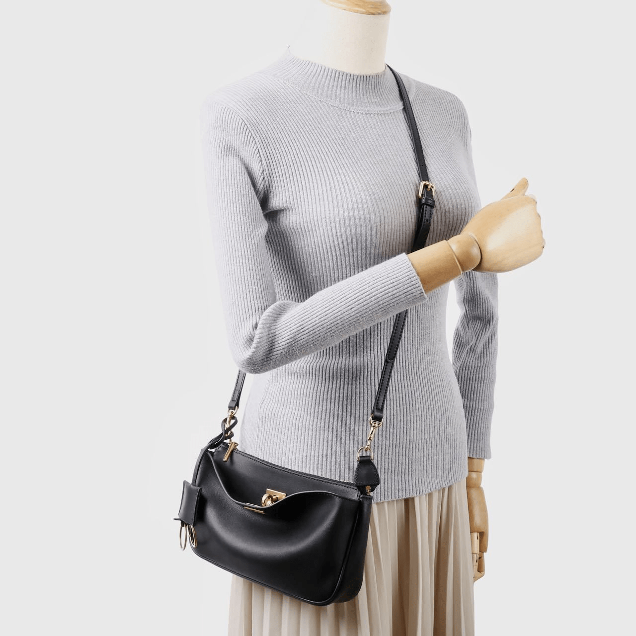 Top - grain cowhide women's hand - held underarm bag - zoraflux