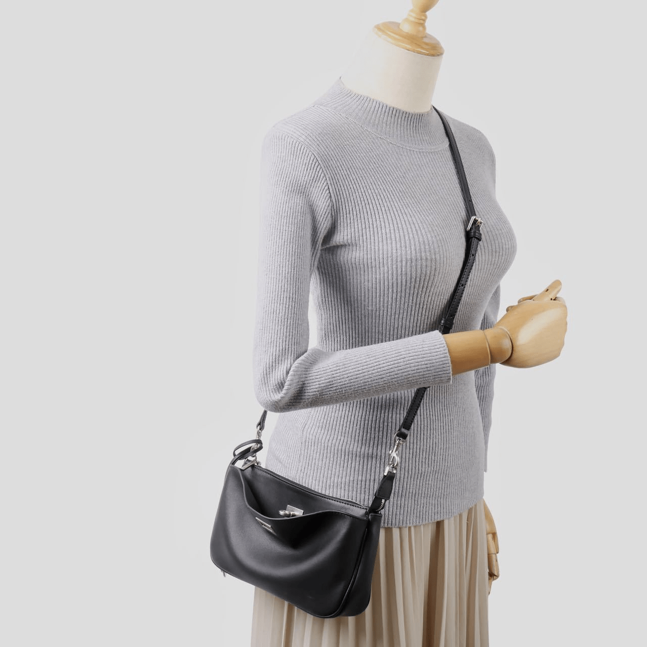 Top - grain cowhide women's hand - held underarm bag - zoraflux