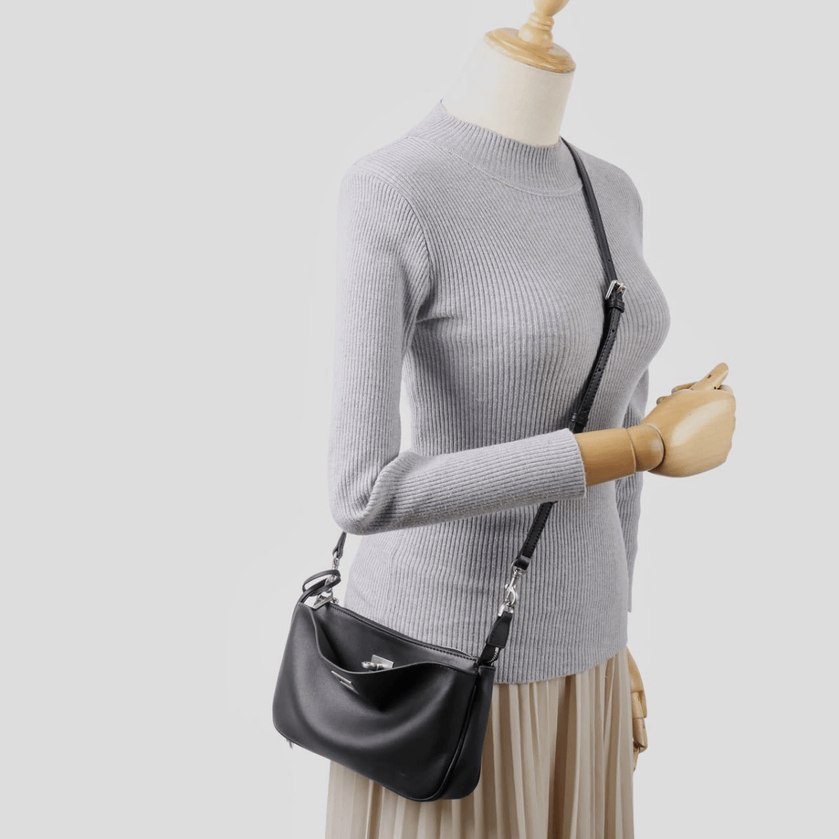 Top - grain cowhide women's hand - held underarm bag - zoraflux