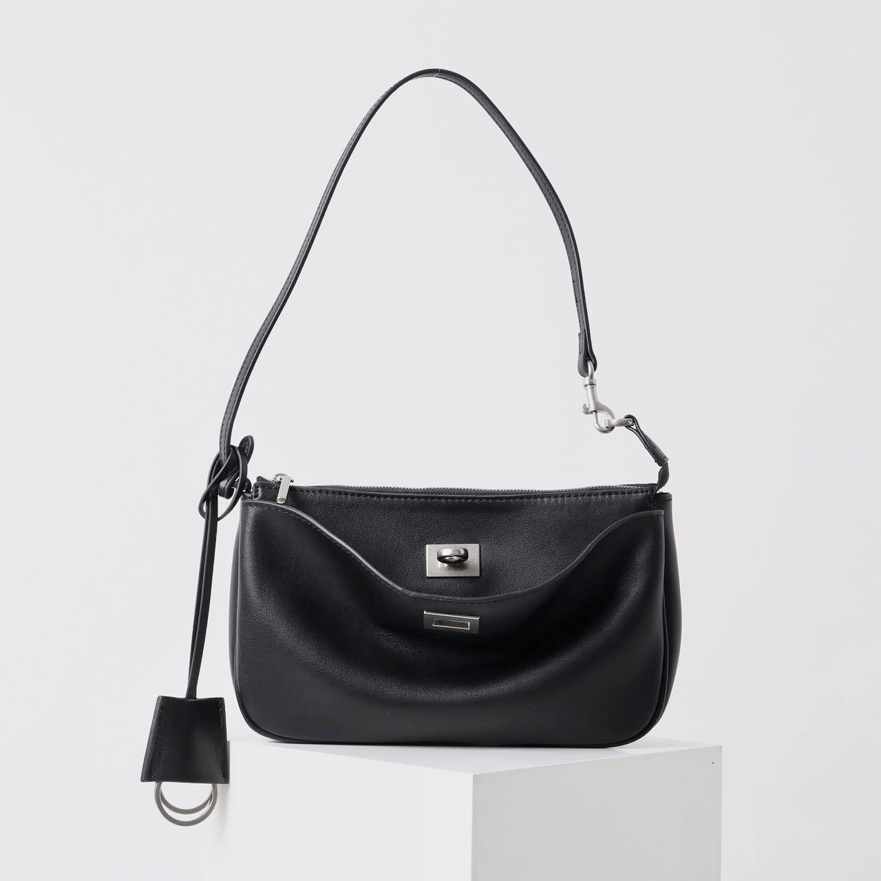 Top - grain cowhide women's hand - held underarm bag - zoraflux