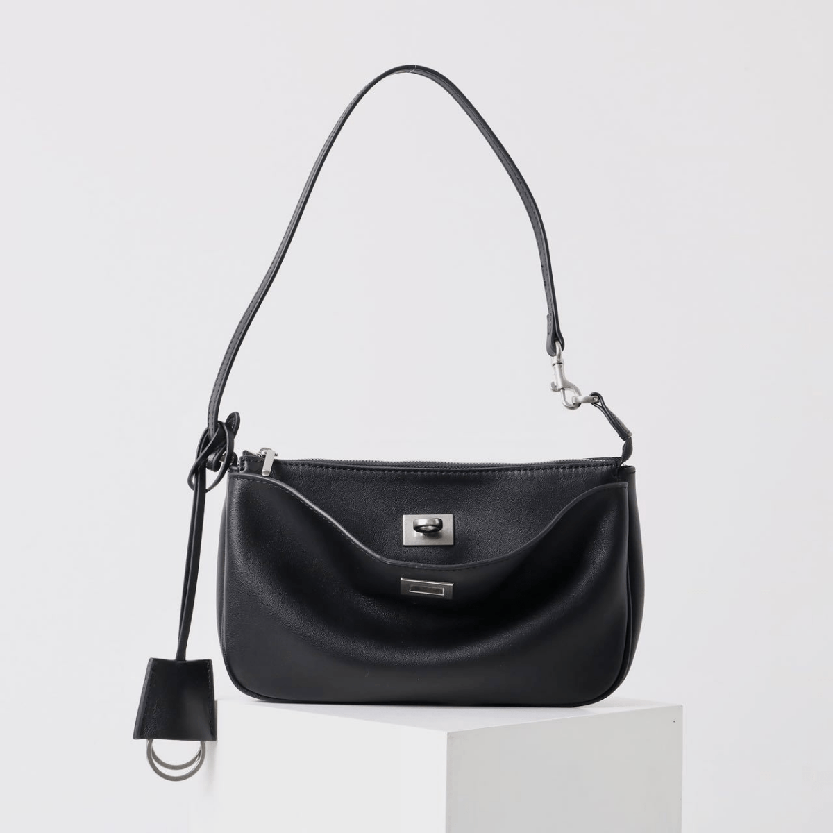 Top - grain cowhide women's hand - held underarm bag - zoraflux