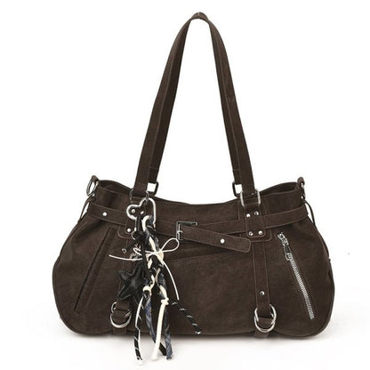 Trendy Button Pendant Women's Single Shoulder Bag - zoraflux