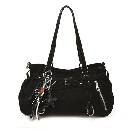 Trendy Button Pendant Women's Single Shoulder Bag - zoraflux