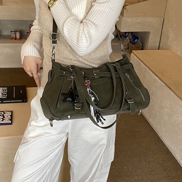 Trendy Button Pendant Women's Single Shoulder Bag - zoraflux