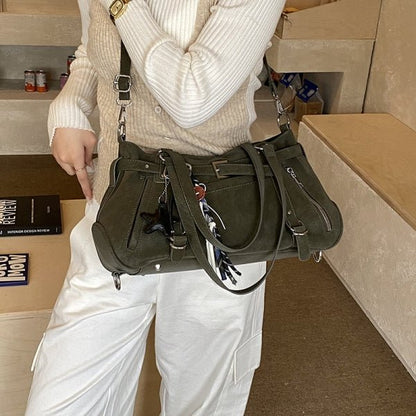 Trendy Button Pendant Women's Single Shoulder Bag - zoraflux