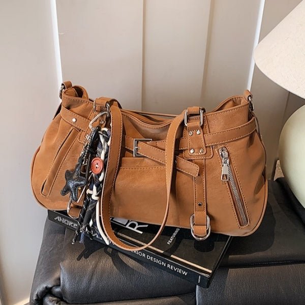 Trendy Button Pendant Women's Single Shoulder Bag - zoraflux