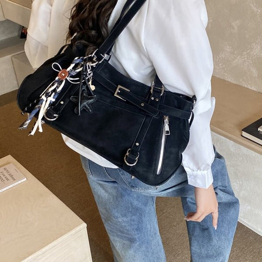 Trendy Button Pendant Women's Single Shoulder Bag - zoraflux