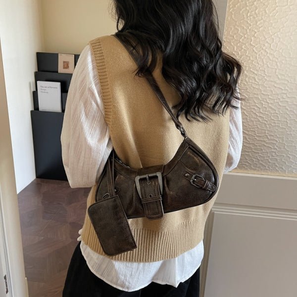 Vintage French commuter shoulder bag gift change purse - zoraflux