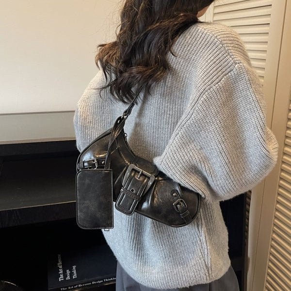 Vintage French commuter shoulder bag gift change purse - zoraflux