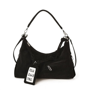 Vintage matte underarm bag with cardholder for lost and stolen protection - zoraflux