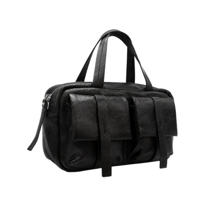 Vintage Multi-pocket Soft Leather Handbag - zoraflux