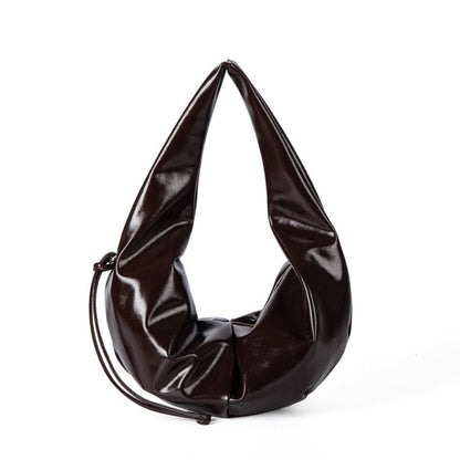Waxy leather shoulder bag with niche design - zoraflux